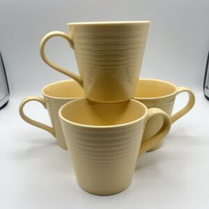 Gordon Ramsey Maze Buttermilk Coffee Tea Mug Cup Ribbed Set 4 Royal Doulton EUC